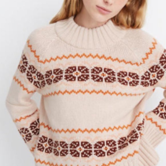 Madewell Sweaters - NWT Madewell Overbrook Fair Isle Mockneck Sweater